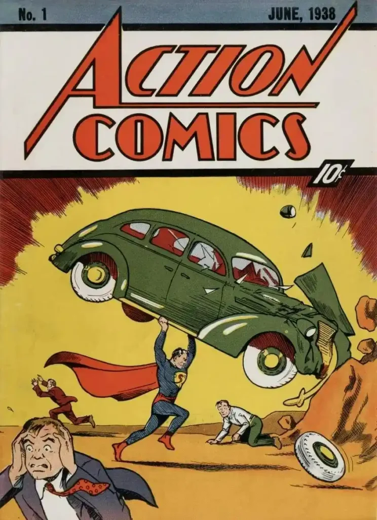 cover of action comics 1 containing superman throwing a car 