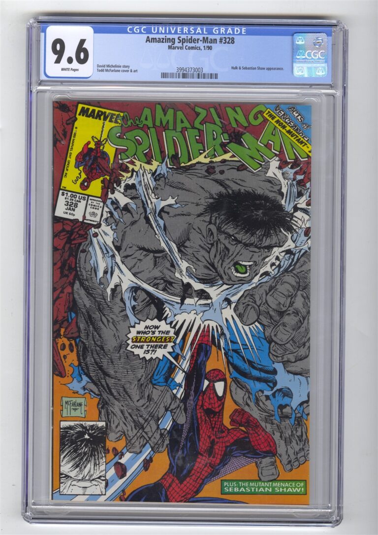 Amazing Spider-Man #328 CGC 9.6 Comic Todd McFarlane Classic Grey Hulk Cover auction from Sparkle City Comics