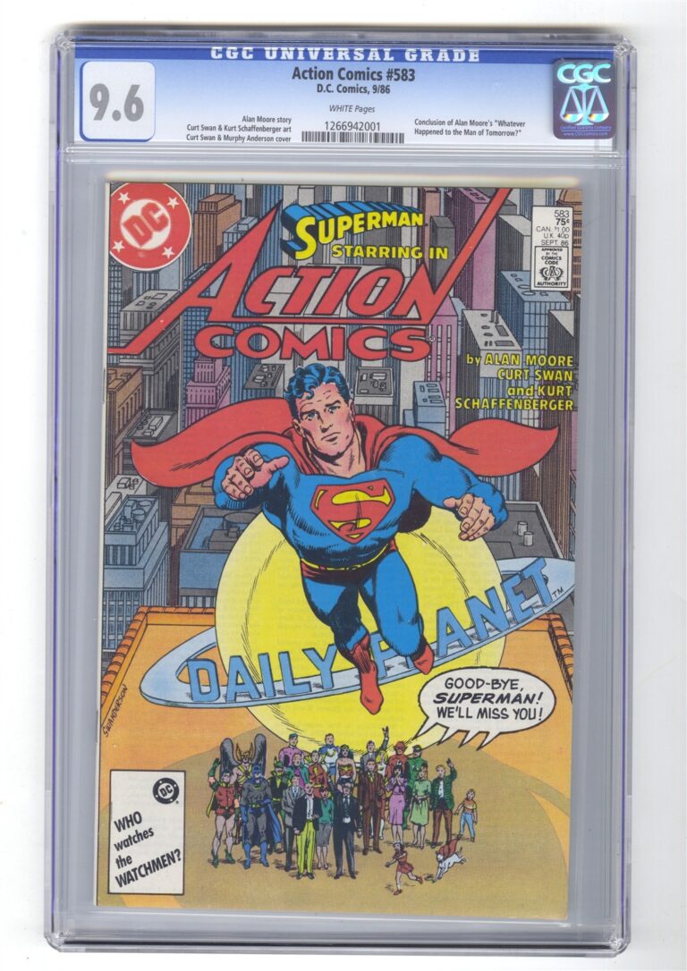 Action Comics #583 CGC 9.6 DC 1986 Old Label Superman Cover Alan Moore Story auction from Sparkle City Comics