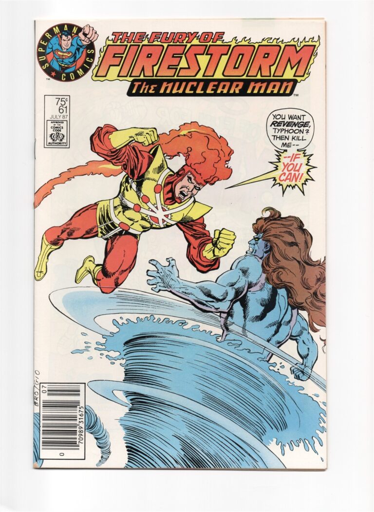 Fury of Firestorm #61 Superman Logo Variant VFNM 9.0 NEWSSTAND Scarce! auction from Sparkle City Comics