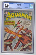 Aquaman #1 CGC 2.0 OW Pages 1st Quisp DC Silver Age 1962 Key Comic Book auction from Sparkle City Comics