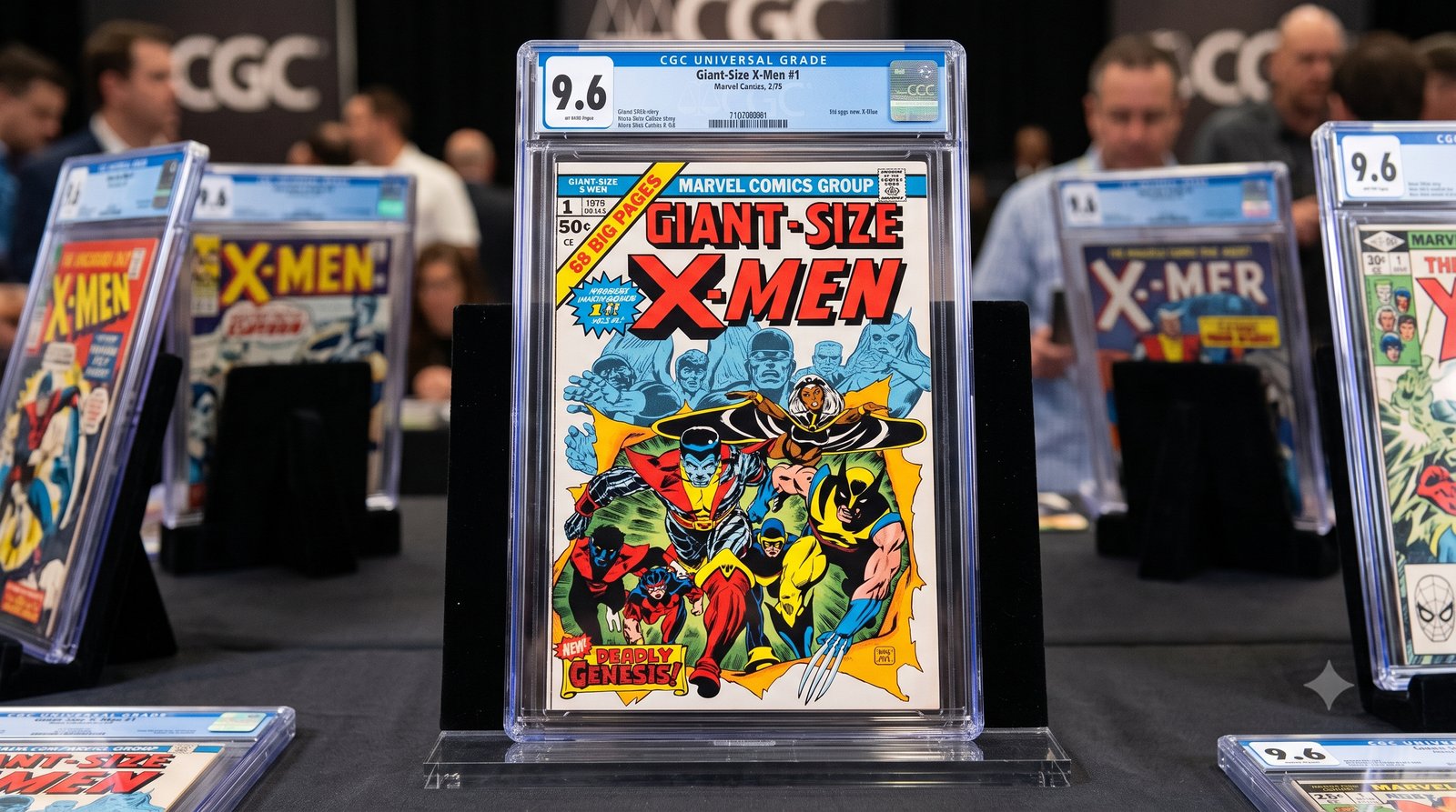 CGC 9.6 graded Giant-Size X-Men #1 displayed ahead of a no-reserve comic book consignment auction