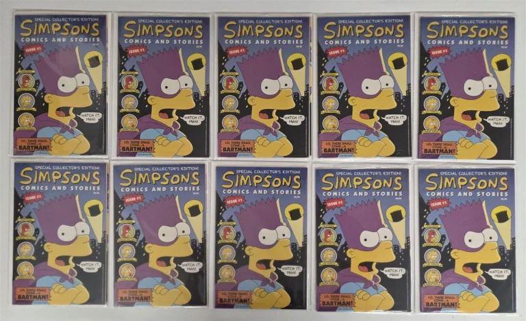 SIMPSONS COMICS & STORIES #1 Lot of (10) Comics 1993 1st App. Polybagged Sealed