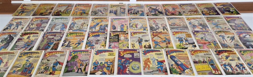 SUPERMAN #101-149 Partial Run of (47) DC Comics 10-cent issues 1950s/60s Avg VG auction from Neat Stuff Collectibles